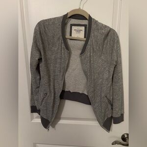 Abercrombie & Fitch Heather Gray Bomber Jacket